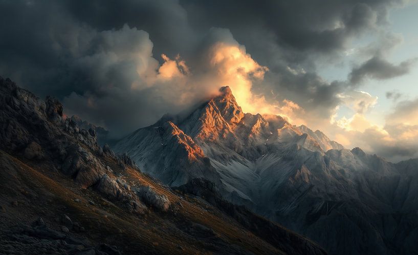 Herbstliches Bergpanorama von fernlichtsicht