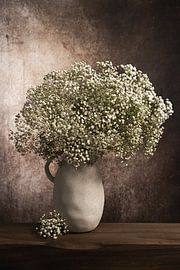 Modern still life with plasterwort in a jar by John van de Gazelle fotografie