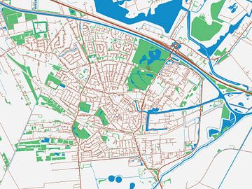 Kaart van Winschoten in de stijl Urban Ivory van Map Art Studio