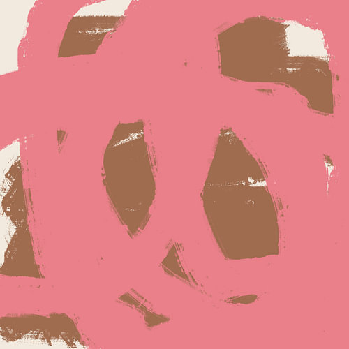 Peinture abstraite minimaliste, chaleureuse et colorée, de style rétro sur Art minimaliste abstrait
