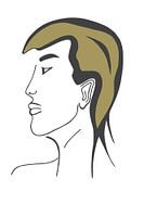 Homme d'or - homme aux cheveux noir et or