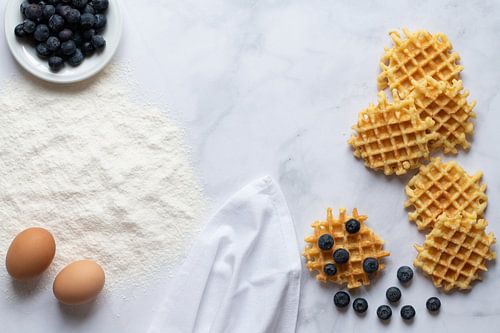 Fresh blueberry waffles