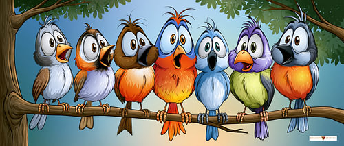 Des petits oiseaux rigolos