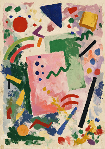 An abstract geometric composition in vibrant colours