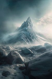 Dramatische Bergkulisse im Schnee