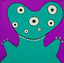 Turquoise Monstertje van Studio Fantasia thumbnail