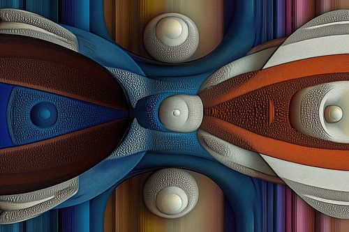 Abstract-Geometric shapes in 3D + line art