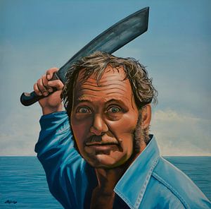 Robert Shaw in "Der weiße Hai" Gemälde von Paul Meijering