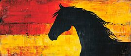 Pferdesilhouette vor buntem Hintergrund von Poster Art Shop