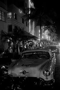 Miami Beach - Oldtimer in South Beach (Schwarz-Weiß)
