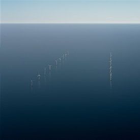 Windmolens op zee van Jan Klomp