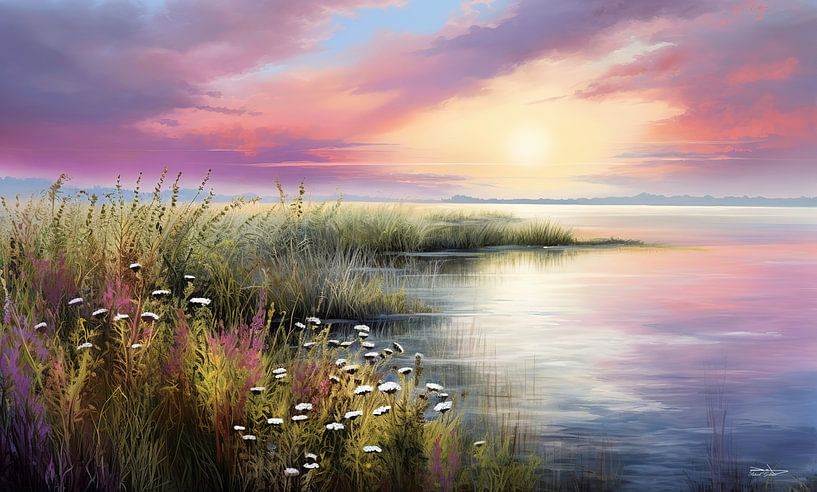 landschap in zachte kleuren van Gelissen Artworks