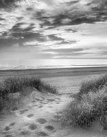 Voetstappen naar strand