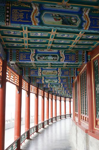 Lange Corridor Kunstwerken Koninklijke Parken Beijing Bocht