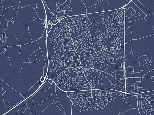 Kaart van Uden in Royaal Blauw
