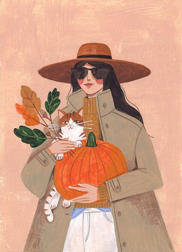 Woman in autumn in warm earth tones by Caroline Bonne Müller