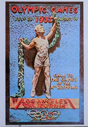 De officiële poster voor de Olympische Spelen van 1932 in Los Angeles