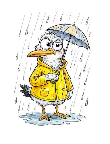 Bande dessinée « Bird Rainy Day Duty »