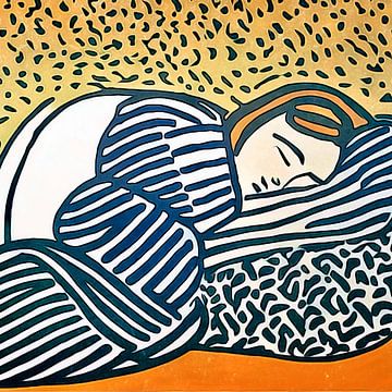 Slapende vrouw-Matisse geïnspireerd van zam art