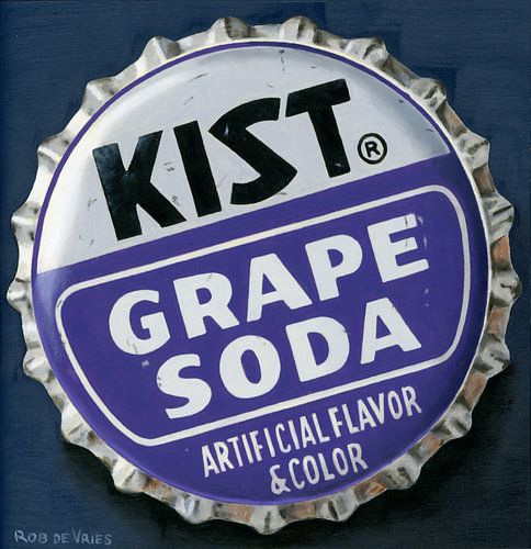 Vintage-Kronkorken, Trauben-Soda von Rob de Vries, Realistische kunst