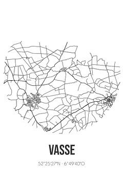 Vasse (Overijssel) | Landkaart | Zwart-wit van Rezona