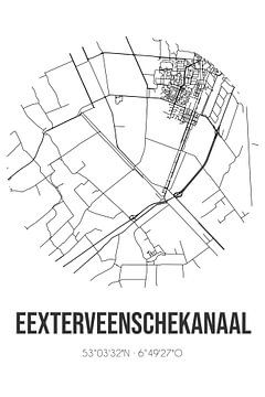 Eexterveenschekanaal (Drenthe) | Landkaart | Zwart-wit van Rezona
