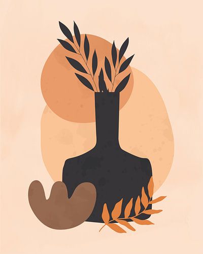 Moderne stilleven illustratie in lichte en donkere kleuren