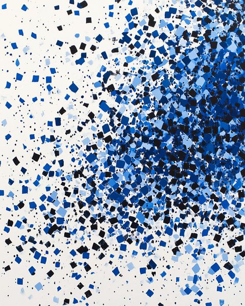Optische Illusion im Pollock-Stil: Rhythmus und Tiefe auf Leinwand von Thea