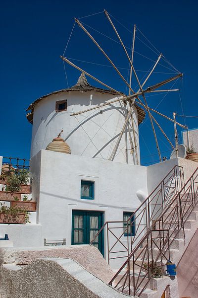 Windmolen op Santorini van Angelika Stern