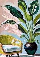 Stilleven stoel en plant