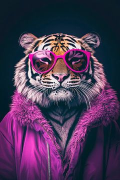 Stijlvolle tijger met zonnebril van Poster Art Shop