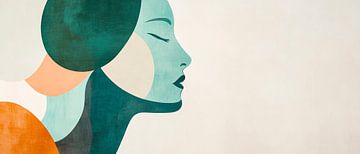 Feminine portrait in soft colours by Poster Art Shop