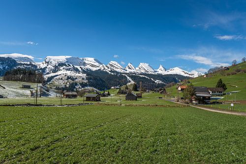 Blick auf die Churfirsten in den Schweizer Alpen