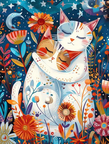 Amour de chat, illustration joyeuse et ludique