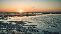 Zonsondergang op het strand van Norderney van Steffen Peters thumbnail