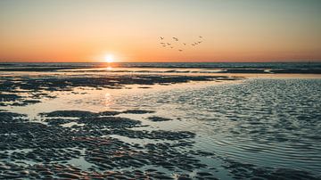 Sonnenuntergang am Strand von Norderney von Steffen Peters