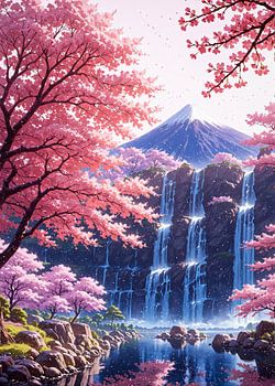 Kersenbloesem Sakura Mount Fuji Japan Lente