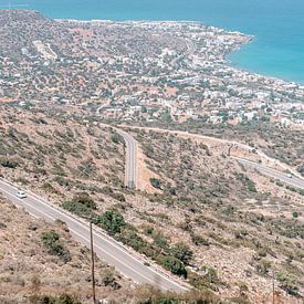 Kust van Kreta van bovenaf - reisfotografie Griekenland van Kaylee Burger