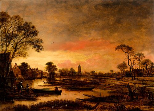 Rivierlandschap, Aert van der Neer