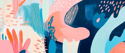 Coloured shapes and lines - Abstract
