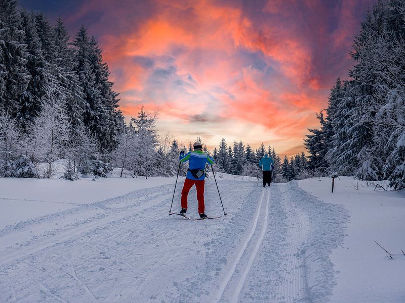 Wintersport in het Ertsgebergte in Saksen van Animaflora PicsStock