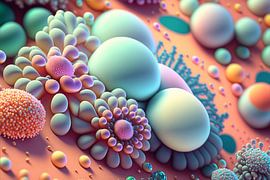 Fraktaler Bioorganismus in Großaufnahme von Bernardine de Laat