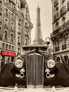 De vintage Packard uit 1936 in Parijs van Martin Bergsma