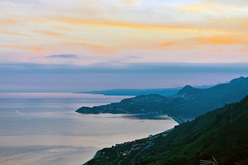 Golden hour on the Ionian Sea in Forza d'Agrò