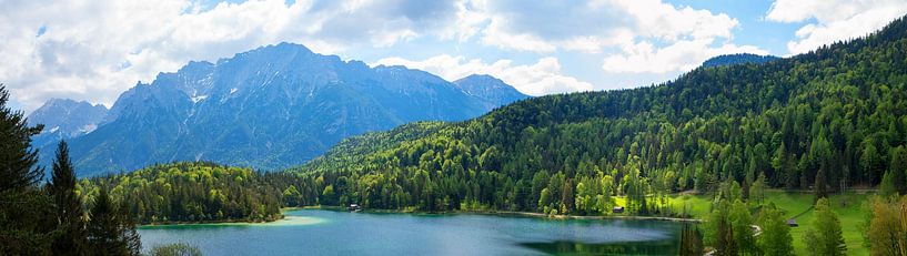 alpine landscape at springtime, lake Lautersee Mittenwald by SusaZoom