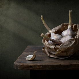 Modernes Stillleben Knoblauch von Silvia Thiel