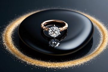 Gouden ring met diamant van Art & Soul Creations