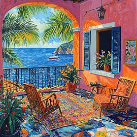 Matisse inspiriert Meer Meerblick Fauvismus Mediterran von Niklas Maximilian