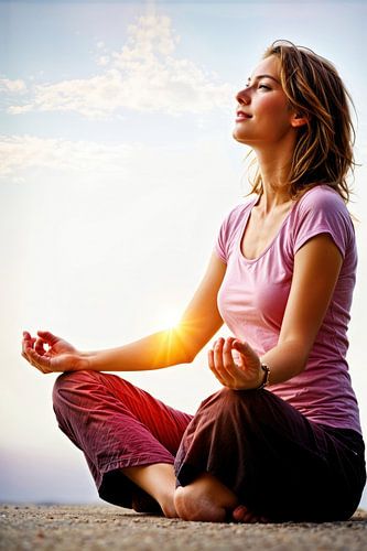 spiritueel beeld mediterende vrouw