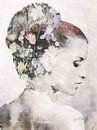 Bloem En Pracht  | Een romantisch beeld van een vrouw in pastelkleurige tinten van Wil Vervenne thumbnail